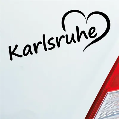 Produktbild von Auto Aufkleber Karlsruhe Herz Stadt City Liebe Love 19,5x8 cm Schwarz Matt Sticker Heckscheibenaufkleber