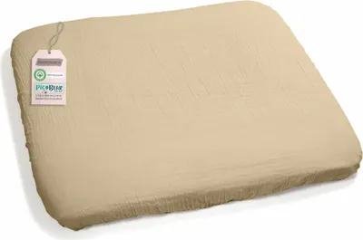 Produktbild von pic Bear Bezug aus 100% Baumwolle Musselin mit Gummizug für Wickelauflage ca. 75x85cm Motiv: tender peach Musselin