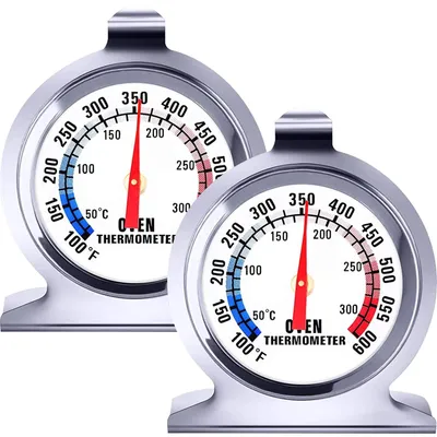 Produktbild von Ofenthermometer 2 Stück, 50-300°C/100-600°F, Edelstahl große Ziffernblatt, für Kochen und Backen