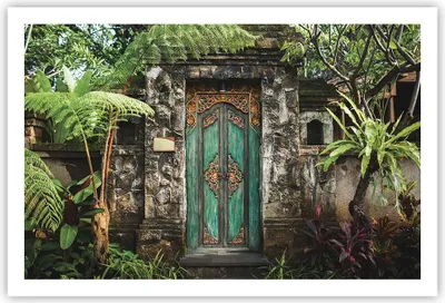 Produktbild von Poster - Poster ohne Rahmen - Tor Tür Grün - 91,5x61 cm - Wand Bild - Wanddeko - Wandbilder - Kunstposter - Wandposter - Bilder - Kunstdruck - Wanddekoration - Wandbild - P2XAA91x61-5078