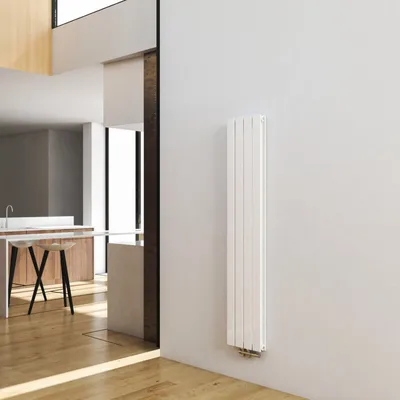 Produktbild von Duschparadies Heizkörper 1600x298mm 977W, Vertikal Designheizkörper, Doppellagig Weiß Flach Mittelanschluss
