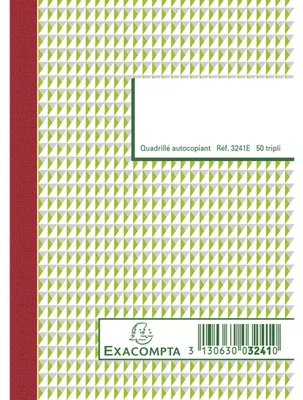 Produktbild von Exacompta 10x Durchschreibebuch A6 kariert 50 Blatt, dreifache Ausführung, 3241E
