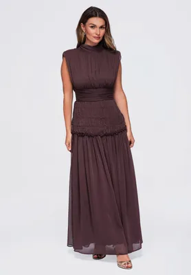 Produktbild von LARICA Kleid fließend elegant modern LA-OM-DLR446 brown M/L