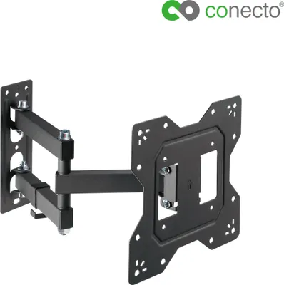 Produktbild von conecto TV Wandhalterung mit Gelenkarm, flexibel neig- und schwenkbare Universalhalterung, max. VESA 200x200 mm, für 23-43 Zoll Flach- und Curved-Monitore bis 30 kg, schwarz
