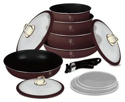 Produktbild von Berlinger Haus Kochtopfset BH-8250 Titan 12 Teile Bordo