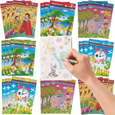 Immagine prodotto di THE TWIDDLERS: 24 mini libri da colorare e adesivi per bambini, ideali per ragazzi e ragazze, matrimoni, feste di compleanno, regali per bambini