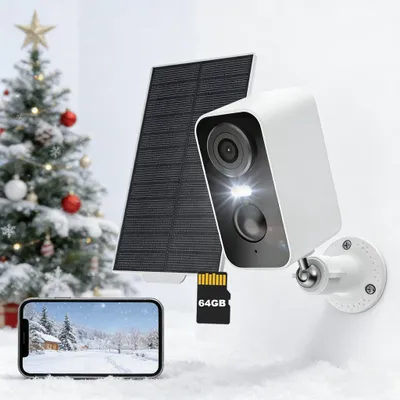 Obrázek produktu pro Dohledová kamera venkovní solární baterie 2,4 GHz WLAN venkovní kamera venkovní s detekcí pohybu PIR 64GB