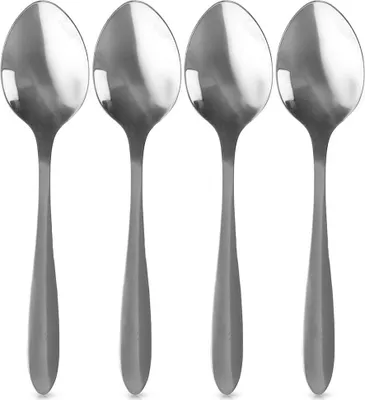 Image de lot de 4 cuillères en acier inoxydable, 19 cm, lavables au lave-vaisselle