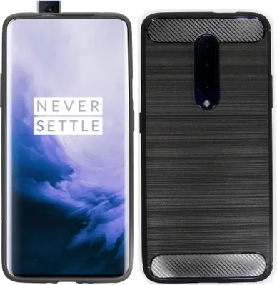 Produktbild von cofi1453® Silikon Hülle Carbon kompatibel mit OnePlus 7 PRO Soft TPU Case Handyhülle Cover Schutzhülle Schwarz