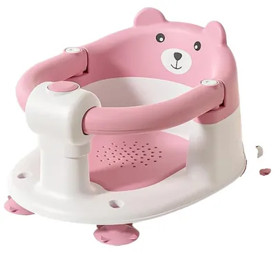 Obrázek produktu pro Dětská vanička, roztomilý design medvídka, ergonomický design, doporučeno pro děti od 6 měsíců, růžová barva