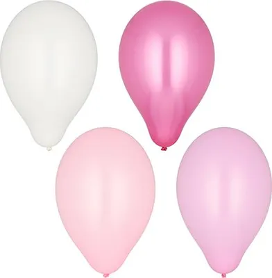 Produktbild von 80 Luftballons Ø 25 cm farbig sortiert "Pink-Mix" rosa