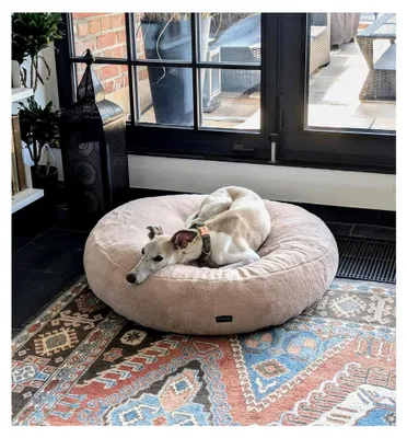 Produktbild von Hundebett Bezug beige Ersatzbezug für Hundebett Flocke aus weichem Kuschelplüsch (90)
