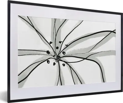 Produktbild von MuchoWow® Gerahmtes Poster Blumen - Abstrakt - Design 60x40 cm - Poster mit Schwarzem Bilderrahmen Wandposter Rahmen Foto Bilder - Schlafzimmer - Plakat in Rahmen - Drucken