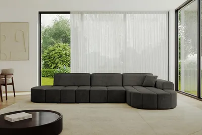 Produktbild von ALTDECOR Ecksofa in L-Form Livo-L2 - 337x173x79,5 Schwarz - Corner Sofa Bett Eckcouch Couch Wohnlandschaft Cauchsofa