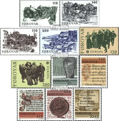 Produktbild von Briefmarken Dänemark - Färöer 1981 Mi 59-69 (kompl.Ausg.) Jahrgang 1981 komplett postfrisch Torshavn