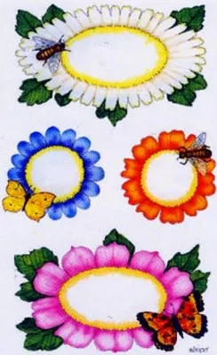 Produktbild von Haushaltsetiketten Blumenrahmen