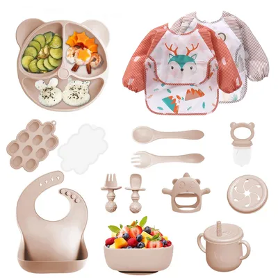 Produktbild von 14-teiliges Baby-Nahrungsset aus Silikon