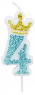 Image de Bougie bleue, 4 pièces, 6,8 cm, marque PARTY GO