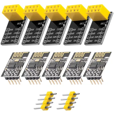 Produktbild von AZ-Delivery Mikrocontroller ESP8266 01S esp-01S Wlan WiFi Modul mit Breadboardadapter, 5x Set