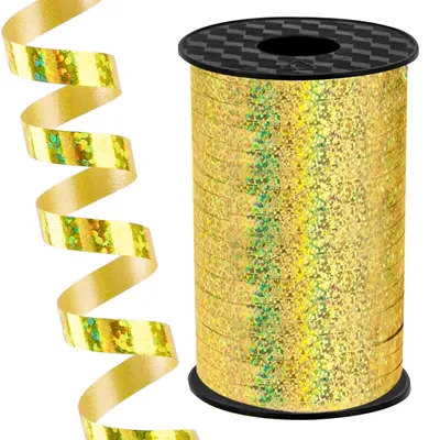 Goldenes Glitzerband 5 mm x 225 m für Geschenke & Deko