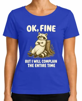 Imagen del producto de De acuerdo, pero me quejaré todo el tiempo. Camiseta para mujer, con estampado "Statement Sarkasmus", color azul, talla S