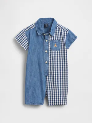Produktbild von Gap Baby Jeans-Overall aus reiner Baumwolle in Dunkelblau für Babys von 3-6 Monaten