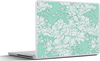 Produktbild von MuchoWow® Laptop Aufkleber Sticker Cover Muster - Vintage - Blumen 30x22 cm - Laptop-Sticker