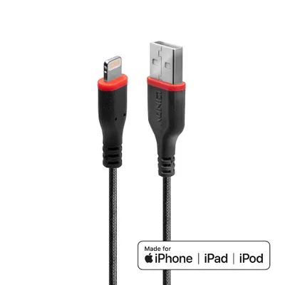 Produktbild von Lindy 1m Verstärktes USB Typ A zu Lightning Kabel
