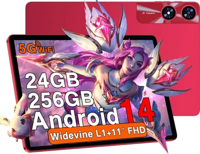 Produktbild von Tablet Android 14 11 Zoll 24GB RAM 256GB ROM TF 1TB, Octa-Core, GMS, 5G WiFi, Bluetooth 5.0, Widevine L1, 5MP+13MP, 8000mAh, Face Detection, GPS,