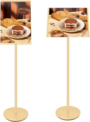 Produktbild von A3 Präsentationsständer, Schilderständer Aluminiumlegierung | Winkelverstellbarer Aufsteller wasserdicht | Menütafel für Geschäft/Eingang/Event(Gold)