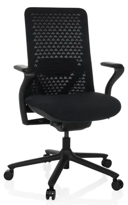 Produktbild von hjh OFFICE High End Bürostuhl VERVIO Ergonomischer Schreibtischstuhl mit Armlehnen Stoff / Netzstoff Schwarz Drehstuhl für Büro, Zuhause