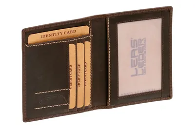 Produktbild von LEAS Kreditkartenmappe in Volllederausstattung Vintage-Stil in Echt-Büffel-Leder, braun Vintage-Collection