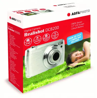 Zdjęcie produktu dla AgfaPhoto Compact DC8200, 18 MP, 4896 x 3672 px, CMOS, 8x, Full HD, Srebrny