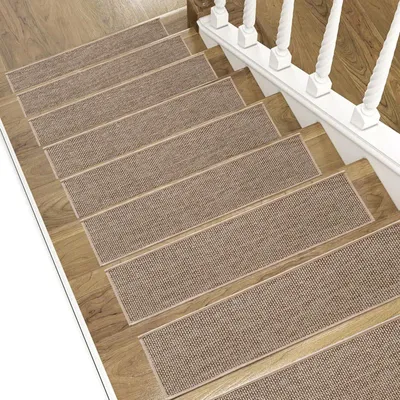 15 Antirutsch-Treppenstufen 20x76 cm, Beige, selbstklebend