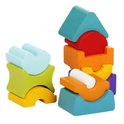 Produktbild von Cubika Holzturm Holzklötze Holzspielzeug Holzstapelturm