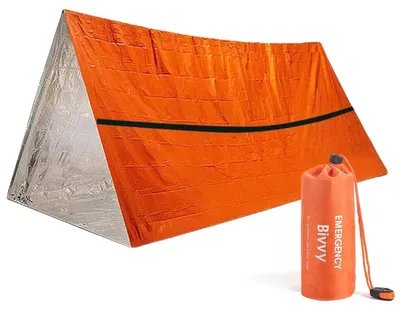 Produktbild von Notfallzelt Rettungsdecke Notfalldecke - Mylar - Mit Signalpfeife - 240 g