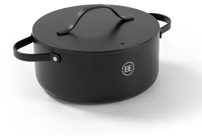 Productafbeelding van Kookpan met deksel – Ø 24 cm – Keramische antiaanbaklaag – Geschikt voor inductie – Vrij van PTFE en – Zwart