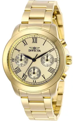 Zdjęcie produktu dla Invicta Specialty 21654 Zegarek Damski - Mechanizm Kwarcowy - Stal Nierdzewna z Złotym Tarcza - 37 mm