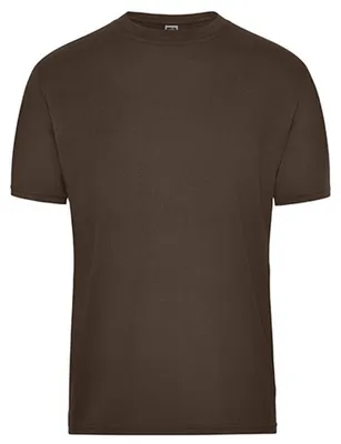 Image de T-shirt pour hommes "Bio Workwear" de James and Nicholson, modèle LT5935 (taille XL), couleur marron