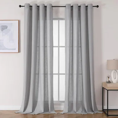 Obrázek produktu pro Zatemňovací závěsy poloprůhledné sada 2 kusy 140x260 cm šedé
