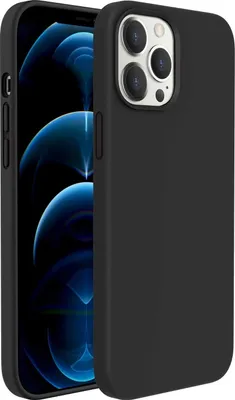 Immagine prodotto di Custodia In Silicone Per Apple Iphone 12 Pro Max 6,7" Case Nera Con Microfibra