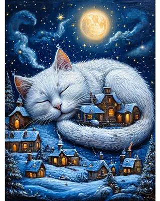 Immagine prodotto di Kit per mosaico "Diamond Painting" a 5D, con soggetto gatto, ideale per adulti e principianti, dimensioni 30x40 cm