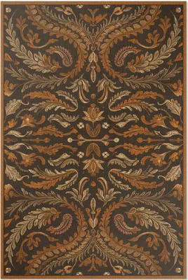 Produktbild von Orientalisches Pflanzenornament im Vintage-Stil – Vinyl Fußmatte – 60x90 cm – Rutschfest, Pflegeleicht & Langlebig