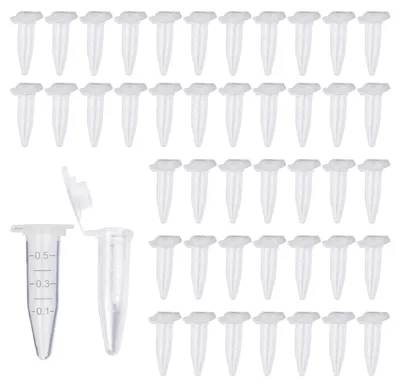 Produktbild von Zentrifugenröhrchen, 500 Stück - Kunststoff - Mit Skala - Transparent - 0,5 ml - Mit Klickverschluss - Geeignet für den Laborbereich - Reagenzgläser