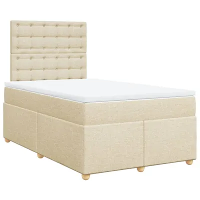 Produktbild von Boxspringbett mit Matratze Creme 120x190 cm Stoff