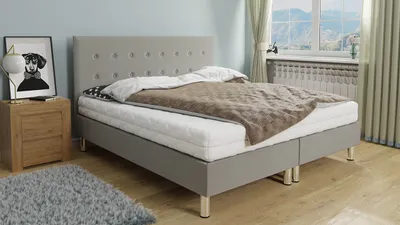 Obrázok produktu pre Kontinentálna manželská posteľ 180x200 NECHLIN 1 - svetlá šedá