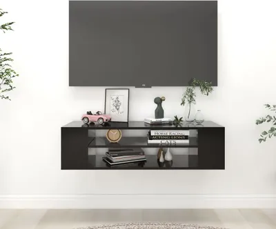 Produktbild von The Living Store TV-Hängeschrank Schwarz 100x30x26,5 cm Holzwerkstoff