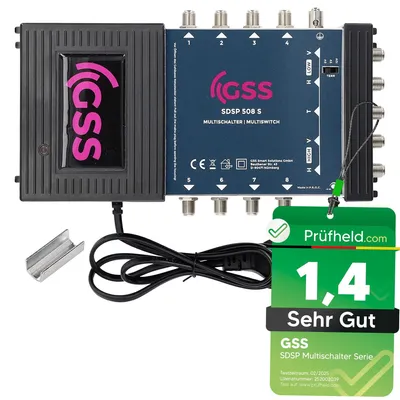 Productafbeelding van 5/8 multischakelaar voor Quattro & Quad LNB, multiswitch voor 1 satelliet & 8 deelnemers