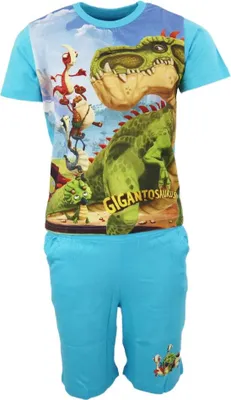 Produktbild von Gigantosaurus Kinder Schlafanzug Pyjama kurz – Hellblau / 98