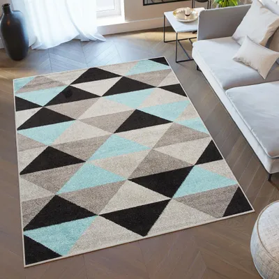 Immagine prodotto di Tappeto Tapiso LAZUR Moderno Grigio Nero Blu Camera Giovane ÖKOTEX 120 x 170 cm